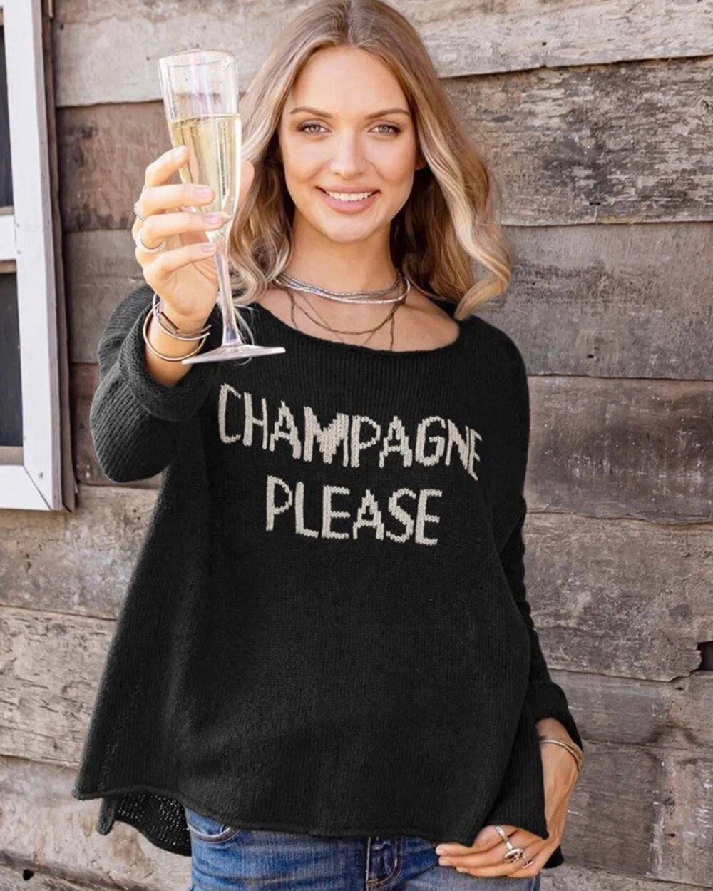 Wooden Ships Oversized Champagne Please Sweater — S/M Lightweight Mohair Blend